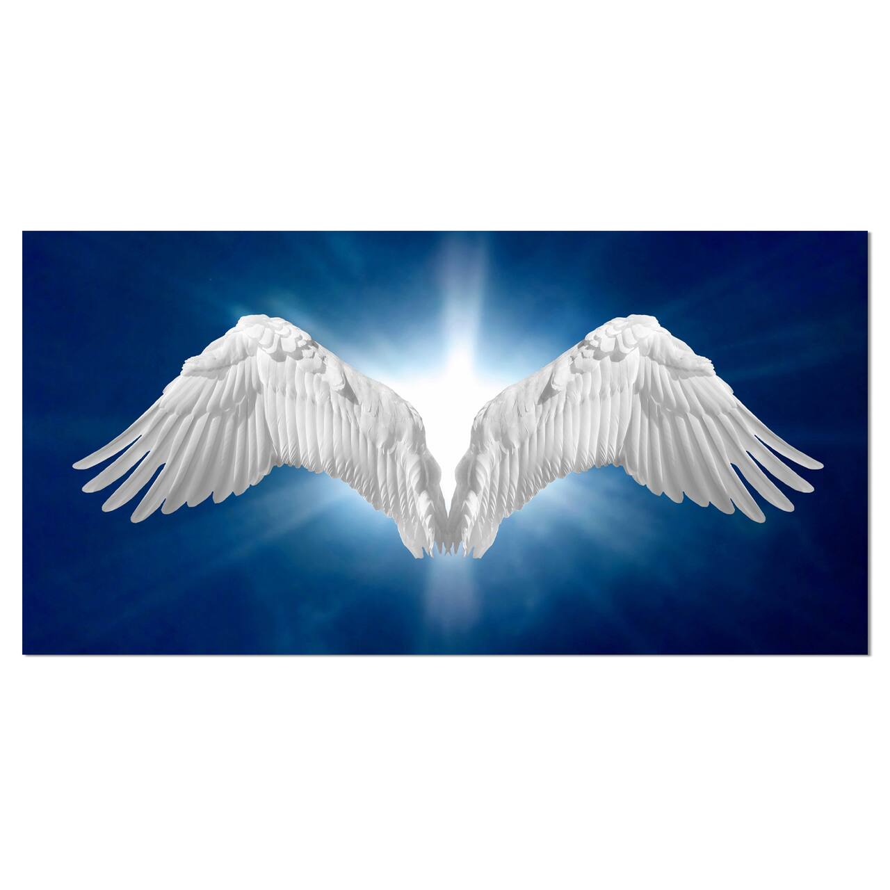 Designart - Angel Wings on Blue Background - Abstract Canvas Art Print